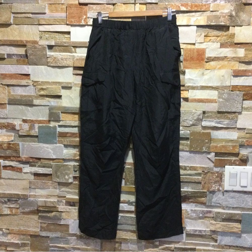 RAG & BONE Women’s Black Cargo Pocket Pull-On Silk Joggers Pants
